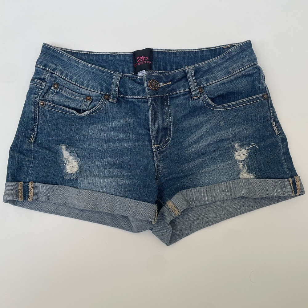 2B Bebe Blue Jean Shorts